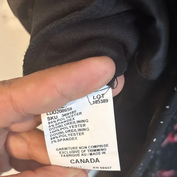 Le Château Black Floral Off-Shoulder Asymmetrical Dress - Picture 11 of 16